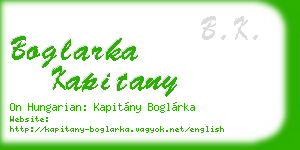boglarka kapitany business card